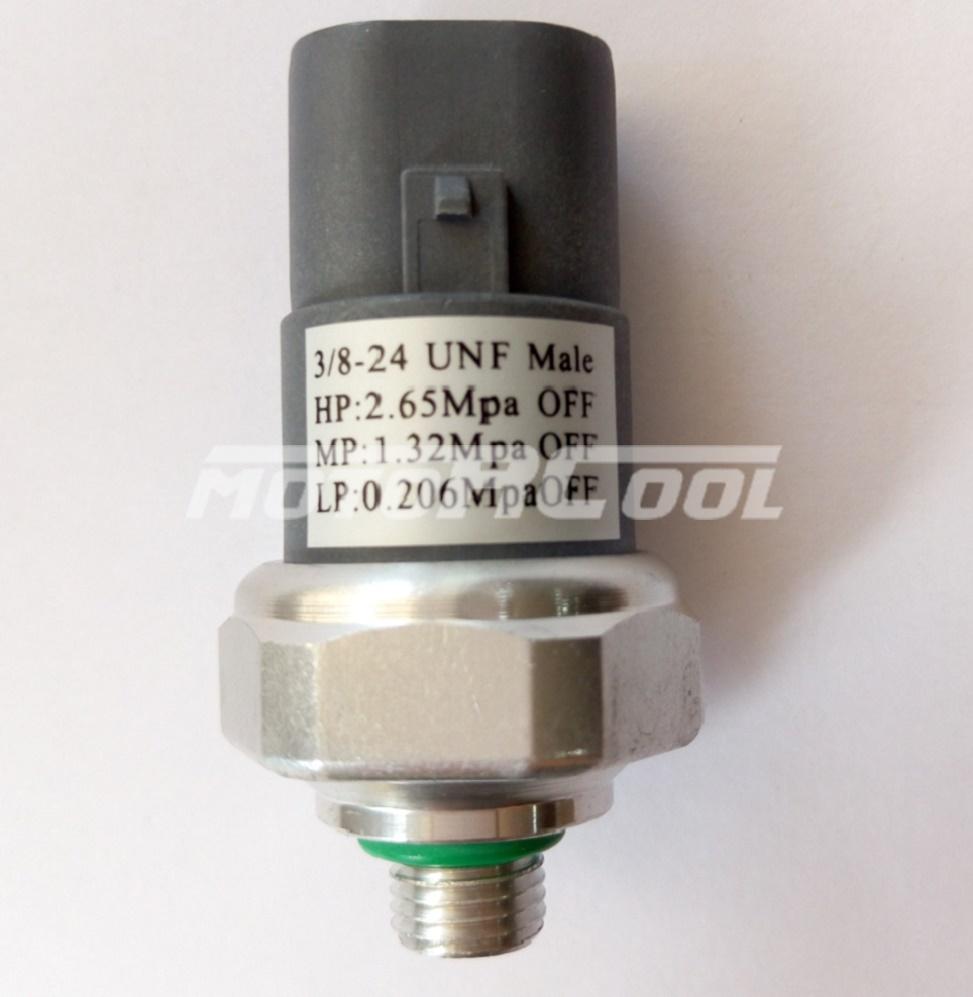 Датчик давления RC-U0456 для Toyota, 3/8-24 UNF Male. HP: 2.65 kgf/cm2 Off, MP: 1.32 kgf/cm2 Off LP: 0.206 kgf/cm2 Off. Датчик давления RC-U0456 для Toyota, 3/8-24 UNF Male. HP: 2.65 kgf/cm2 Off, MP: 1.32 kgf/cm2 Off LP: 0.206 kgf/cm2 Off.