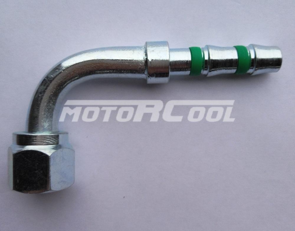 Фитинг RC-U07196 соед., под клипсу, резьба 3/4" 16 UNF, Ø трубки 1/2, G8, №8, #8 (10мм) O-Ring, 90°, плоская резинка. 07196 1483960671