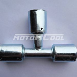 Фитинг RC-U07222 врезной «тройник» под обжим, сталь, №12-№12-№10, #12-#12#-#10 (16мм-16мм-13мм), с стаканами.