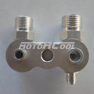 Соединительный коллектор RC-U08407, DKS 17C, FXF, вертик. выходы с заправ. клапаном R12, резьба 3/4" 16 UNF, резьба 7/8" 14 UNF,O-Ring,  порт 7/16.
