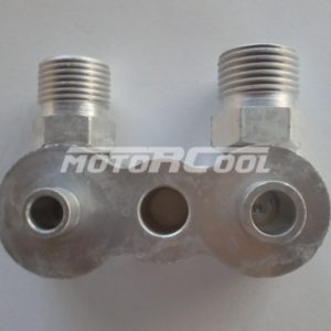 Соединительный коллектор RC-U08408, DKS 17C, FXF,вертикальные выходы , алюминий, резьба 3/4" 16 UNF, резьба 7/8" UNF, O-Ring.