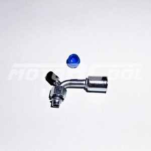 Фитинг RC-U07108 соед., под обжим., сталь, гайка — сталь Ø резьбы 7/8" 14 UNF, Ø трубки 5/8", G10, №10, #10 (13мм), 90°, со стаканом, O-Ring, с портом R134a.